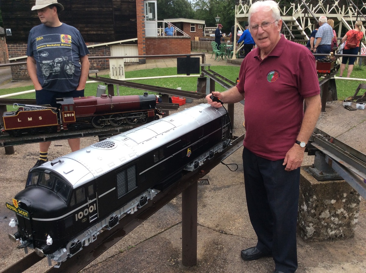 David Osborne with his 5"gauge Ivatt LMS Diesel loco "10001"